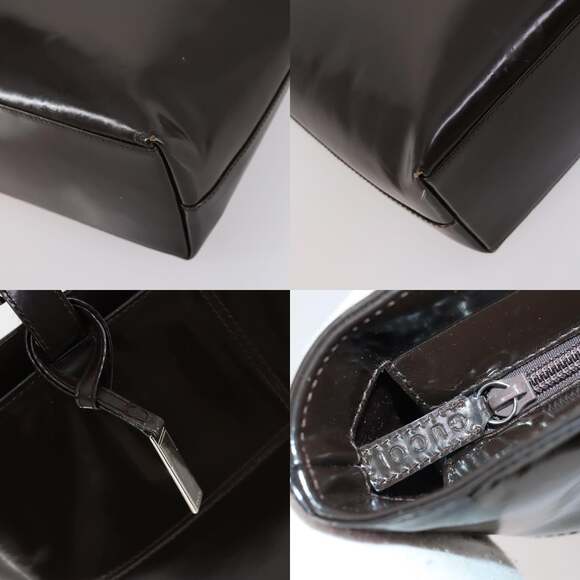 GUCCI Hand Bag Patent Leather Brown - Picture 11 of 13